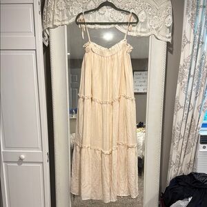 Talulah Cream Maxi Dress with Ruffle Details size M